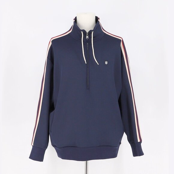 CULT OF INDIVIDUALITY Men's Zip-up Jacket Varsity Striped Navy Blue Size XL - Picture 3 of 10